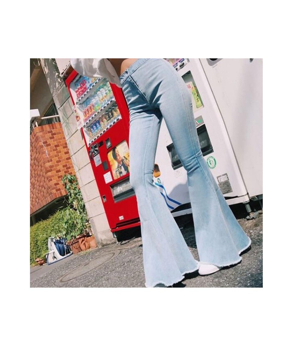 Denim Flared Pants Women Vintage Bell Bottom Jeans Plus Size Warm Autumn Wide Leg Trousers Female Pant Flare Jeans $38.87 - J...