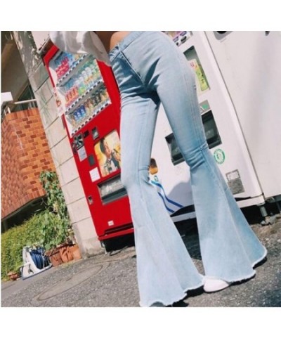 Denim Flared Pants Women Vintage Bell Bottom Jeans Plus Size Warm Autumn Wide Leg Trousers Female Pant Flare Jeans $38.87 - J...