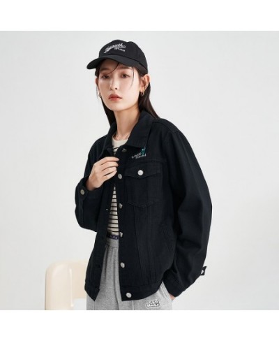 Women Coat 2023 Spring Long Sleeve Polo Neck Loose Jacket with Pocket Windproof Embroidery Warm Chic Tops $83.22 - Jackets & ...