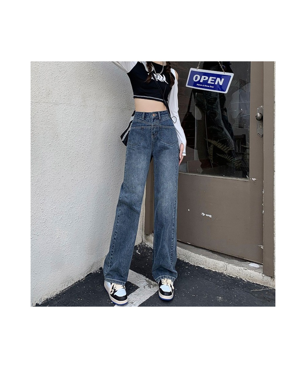 High Waisted Jeans for Women 2022 Fashion Vintage Streetwear Mom Jeans Wide Leg Jeans Straight Full Length Y2k Pants $55.82 -...