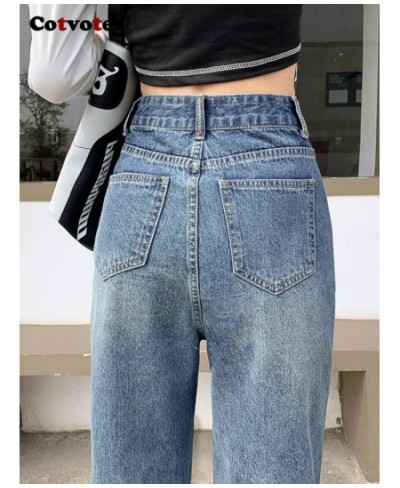 High Waisted Jeans for Women 2022 Fashion Vintage Streetwear Mom Jeans Wide Leg Jeans Straight Full Length Y2k Pants $55.82 -...