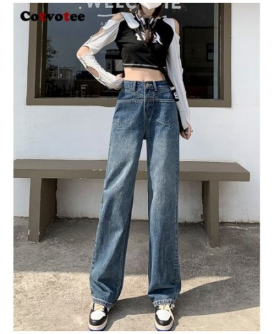 High Waisted Jeans for Women 2022 Fashion Vintage Streetwear Mom Jeans Wide Leg Jeans Straight Full Length Y2k Pants $55.82 -...