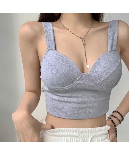 Built In Bra Tank Tops For Women Summer Backless Camisole Tube Crop Top Sexy Sleeveless Short Camis Girls Push Up Corset $18....