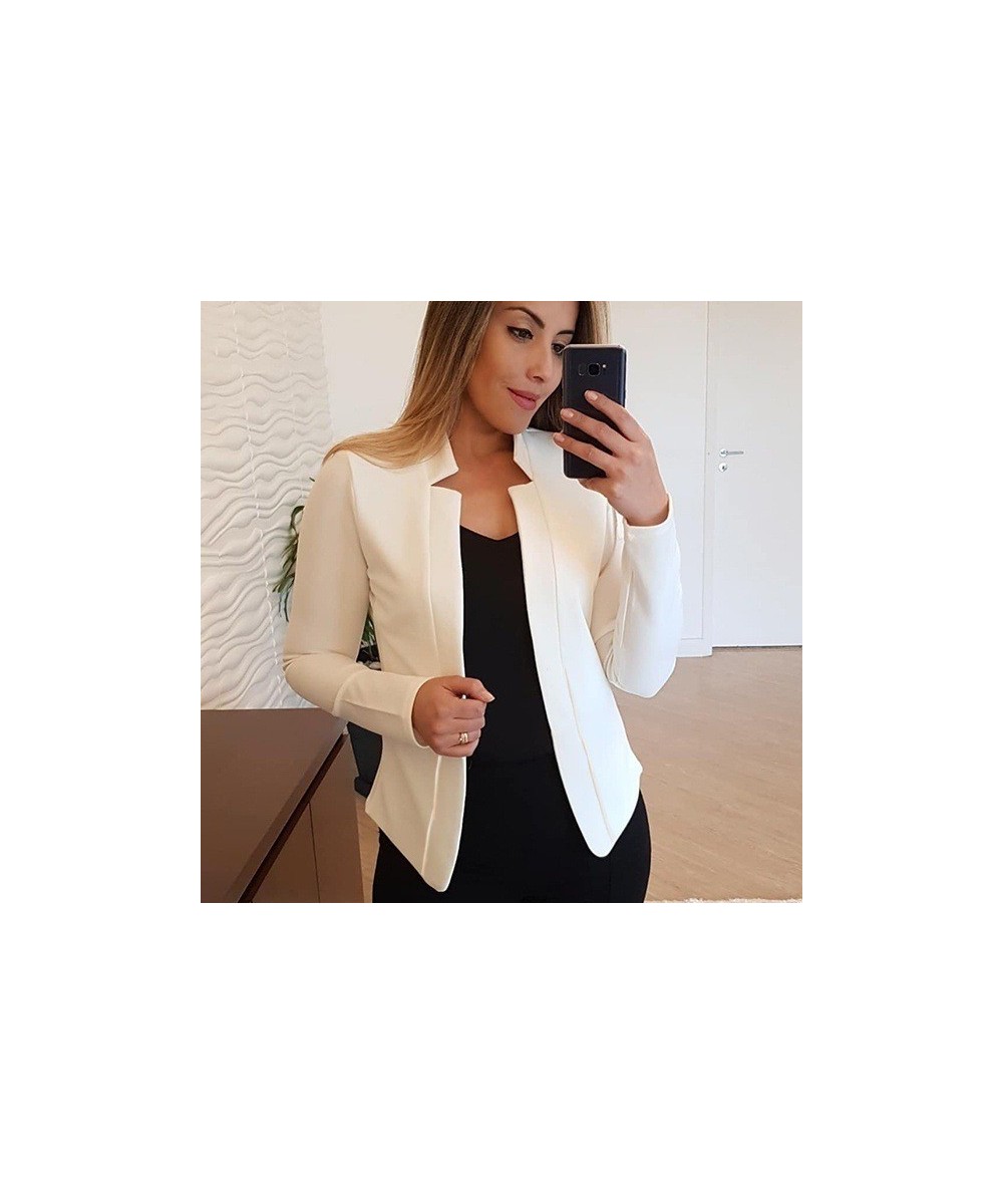 Womens Jackets Women Thin Coat Spring Female Long Sleeve Open Stitch White Coats Femme Plus SIze 5XL Clothes $37.88 - Suits &...