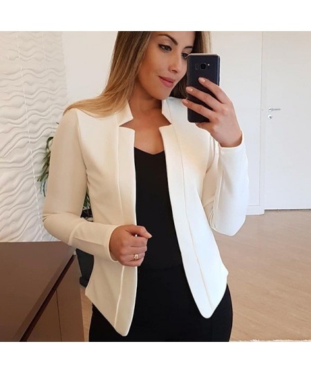 Womens Jackets Women Thin Coat Spring Female Long Sleeve Open Stitch White Coats Femme Plus SIze 5XL Clothes $37.88 - Suits &...