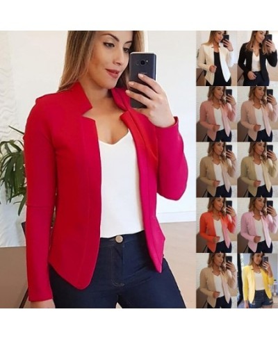 Womens Jackets Women Thin Coat Spring Female Long Sleeve Open Stitch White Coats Femme Plus SIze 5XL Clothes $37.88 - Suits &...