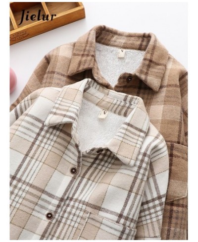 Fashion Thick Velvet Plaid Shirts Women Winter Keep Warm Blouses and Tops New Casual Slim Female Clothes Outwear $49.71 - Wom...