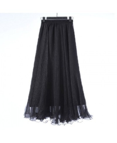 Fashion Women Chiffon Long Skirts High Waist Floor Length Ruffles White Summer Boho Maxi Skirt Saia Longa Faldas $42.06 - Skirts