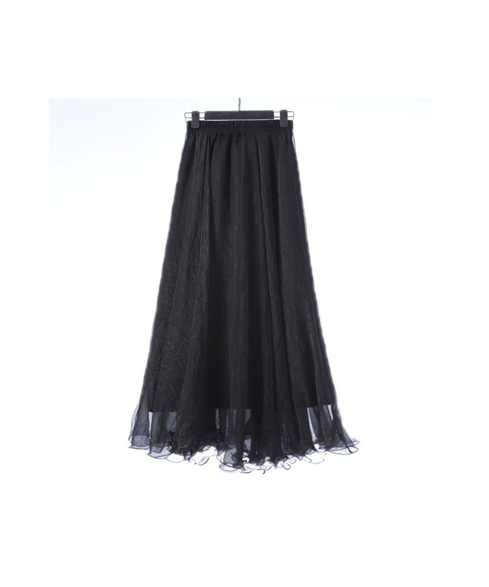 Fashion Women Chiffon Long Skirts High Waist Floor Length Ruffles White Summer Boho Maxi Skirt Saia Longa Faldas $42.06 - Skirts