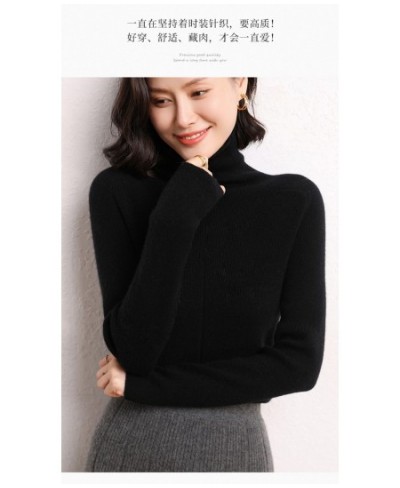 Women High Elastic Pullover 100% Cashmere Sweater Winter New Turtleneck Sweater Female Warm Soft Basic Jumper Solid Slim Tops...