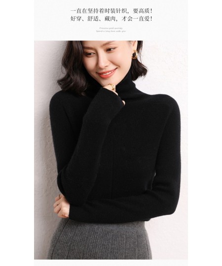 Women High Elastic Pullover 100% Cashmere Sweater Winter New Turtleneck Sweater Female Warm Soft Basic Jumper Solid Slim Tops...