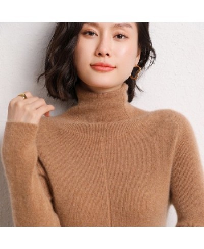 Women High Elastic Pullover 100% Cashmere Sweater Winter New Turtleneck Sweater Female Warm Soft Basic Jumper Solid Slim Tops...