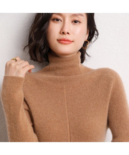 Women High Elastic Pullover 100% Cashmere Sweater Winter New Turtleneck Sweater Female Warm Soft Basic Jumper Solid Slim Tops...