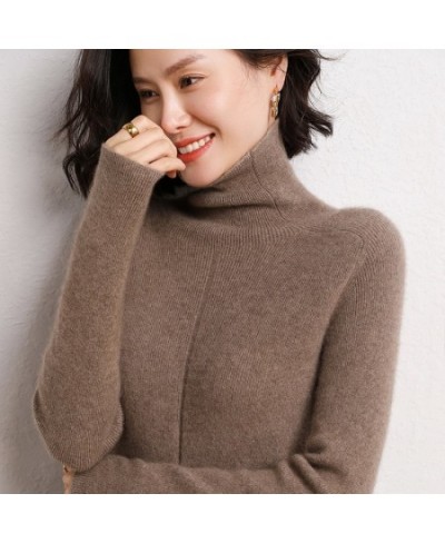 Women High Elastic Pullover 100% Cashmere Sweater Winter New Turtleneck Sweater Female Warm Soft Basic Jumper Solid Slim Tops...