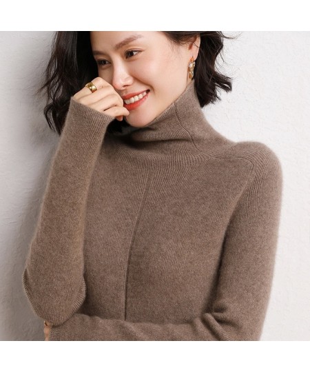 Women High Elastic Pullover 100% Cashmere Sweater Winter New Turtleneck Sweater Female Warm Soft Basic Jumper Solid Slim Tops...