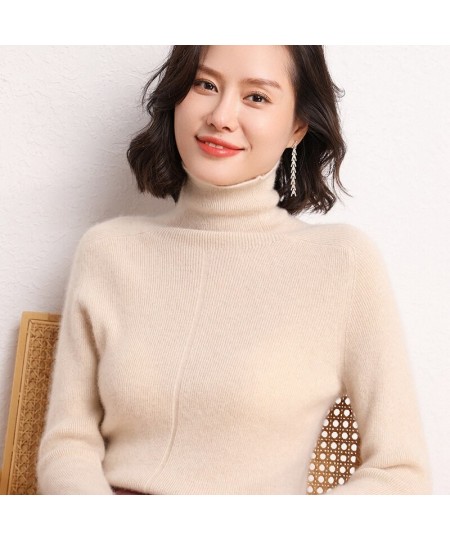 Women High Elastic Pullover 100% Cashmere Sweater Winter New Turtleneck Sweater Female Warm Soft Basic Jumper Solid Slim Tops...