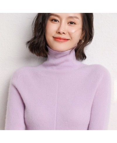 Women High Elastic Pullover 100% Cashmere Sweater Winter New Turtleneck Sweater Female Warm Soft Basic Jumper Solid Slim Tops...