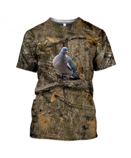 Camouflage Hunting Animal Wild Boar 3d T-shirt Summer Casual Men's T-shirt Fashion Street Women's Pullover Short Sleeve $23.2...