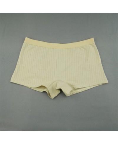 2 Pcs Ribbed Cotton Boyshort Women Sports Panties Ladies Sexy Boxer Shorts Solid Color Middle Waist Underwear $15.58 - Underwear