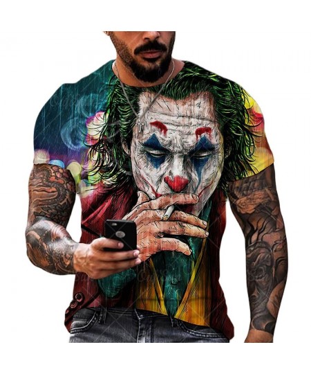 Fashion Summer Clown Joker 3d Print Men T-shirt Joker Face Casual Male Oversized T-shirt Short Sleeve Funny Tops Tee Xxs-6xl ...