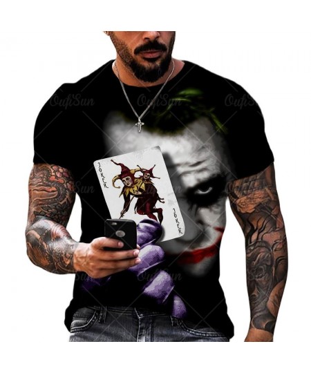 Fashion Summer Clown Joker 3d Print Men T-shirt Joker Face Casual Male Oversized T-shirt Short Sleeve Funny Tops Tee Xxs-6xl ...