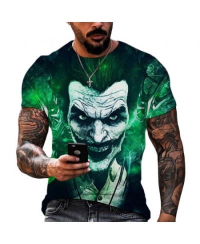 Fashion Summer Clown Joker 3d Print Men T-shirt Joker Face Casual Male Oversized T-shirt Short Sleeve Funny Tops Tee Xxs-6xl ...