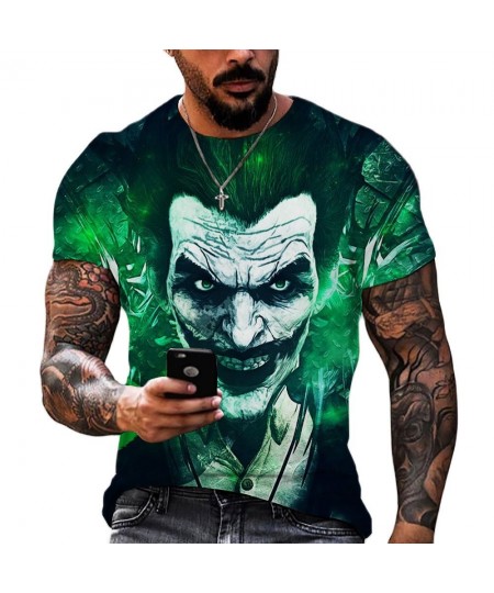 Fashion Summer Clown Joker 3d Print Men T-shirt Joker Face Casual Male Oversized T-shirt Short Sleeve Funny Tops Tee Xxs-6xl ...