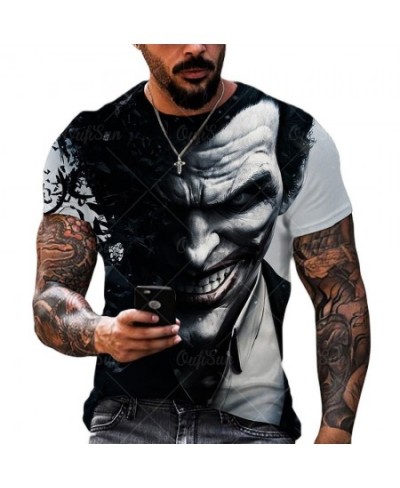 Fashion Summer Clown Joker 3d Print Men T-shirt Joker Face Casual Male Oversized T-shirt Short Sleeve Funny Tops Tee Xxs-6xl ...