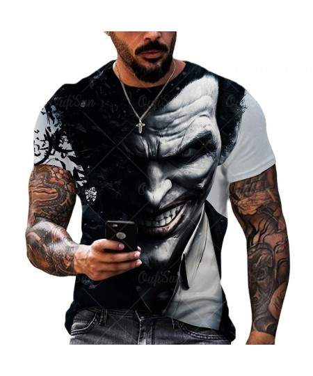 Fashion Summer Clown Joker 3d Print Men T-shirt Joker Face Casual Male Oversized T-shirt Short Sleeve Funny Tops Tee Xxs-6xl ...