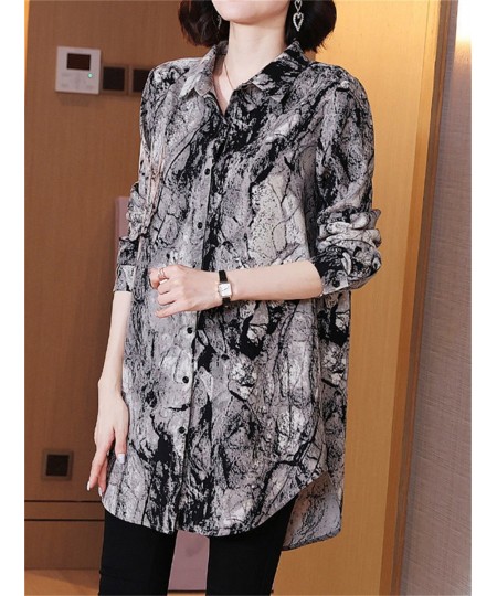 5XL Loose Women Spring Summer Shirts Lady Fashion Casual Long Sleeve Turn-down Collar Printing Blusas Tops TT2030 $38.36 - Wo...