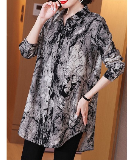 5XL Loose Women Spring Summer Shirts Lady Fashion Casual Long Sleeve Turn-down Collar Printing Blusas Tops TT2030 $38.36 - Wo...