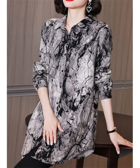 5XL Loose Women Spring Summer Shirts Lady Fashion Casual Long Sleeve Turn-down Collar Printing Blusas Tops TT2030 $38.36 - Wo...