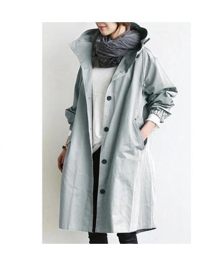 Women's Trench Coat Korean Long Female Coat Autumn Top Solid Pocket Casual Trench Women Clothing Loose England Style Jacke $4...