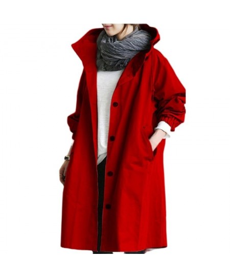 Women's Trench Coat Korean Long Female Coat Autumn Top Solid Pocket Casual Trench Women Clothing Loose England Style Jacke $4...