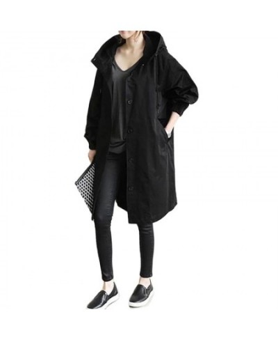 Women's Trench Coat Korean Long Female Coat Autumn Top Solid Pocket Casual Trench Women Clothing Loose England Style Jacke $4...