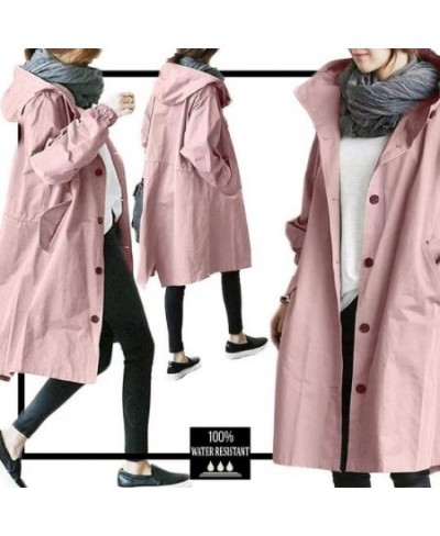 Women's Trench Coat Korean Long Female Coat Autumn Top Solid Pocket Casual Trench Women Clothing Loose England Style Jacke $4...