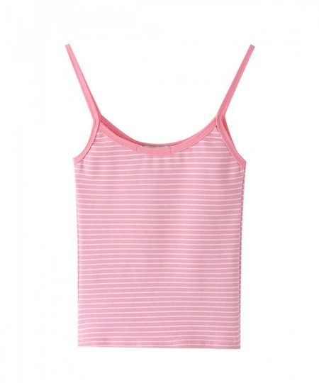 Casual Women Pink Striped Print Soft Cotton Tank 2022 Summer Fashion Ladies Vintage Slim Short Tops Female Chic Crop Top $23....