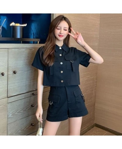 2023 Summer Cargo Women Short Sets Korean Style Fashion Elegant Matching Sets Casual 2 Piece Sets Women's Suit Outfit $41.20 ...