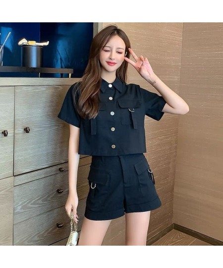 2023 Summer Cargo Women Short Sets Korean Style Fashion Elegant Matching Sets Casual 2 Piece Sets Women's Suit Outfit $41.20 ...