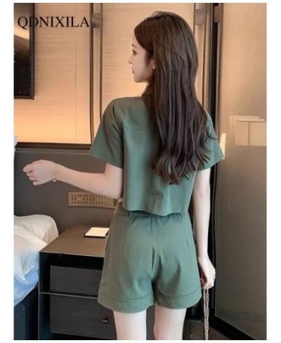 2023 Summer Cargo Women Short Sets Korean Style Fashion Elegant Matching Sets Casual 2 Piece Sets Women's Suit Outfit $41.20 ...