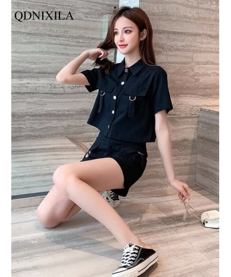 2023 Summer Cargo Women Short Sets Korean Style Fashion Elegant Matching Sets Casual 2 Piece Sets Women's Suit Outfit $41.20 ...