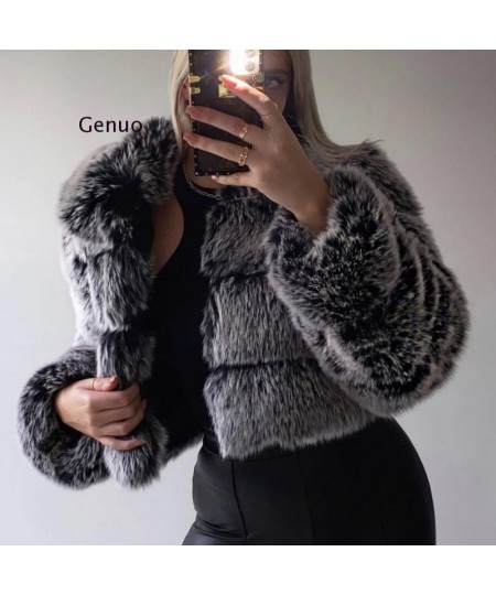 Winter Warm Fluffy Faux Fur Coats Jackets Women High Quality Fake Fur Cropped Jackets With Hooded Winter Fur Jacket $107.78 -...