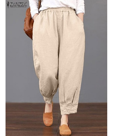 2023 Fashion Causal Pants Women Solid Pant Ankle Length Loose Pantalon Female Holiday Trousers Pure Cotton Oversized $39.04 -...