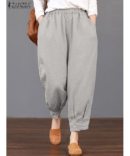 2023 Fashion Causal Pants Women Solid Pant Ankle Length Loose Pantalon Female Holiday Trousers Pure Cotton Oversized $39.04 -...