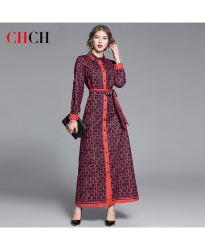 2023 Summer Elegant For Women Lapel Long Sleeve Collar High Waist Print Colorblock Dresses Female Clothing Dresses $89.92 - D...