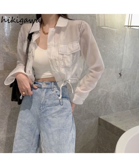 Summer Jackets Women's Clothing Drawstring Long Sleeve Crop Tops Streetwear Fashion Korean Y2k Coat Harajuku Thin Casual $29....