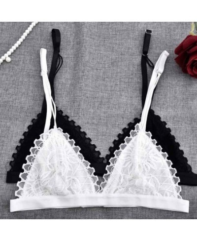 2023 Sexy Women Floral Lace Bra Wire Free Bralette Lingerie Female Seamless Unpadded Transparent Brassiere Intimates $14.99 -...