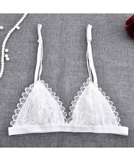 2023 Sexy Women Floral Lace Bra Wire Free Bralette Lingerie Female Seamless Unpadded Transparent Brassiere Intimates $14.99 -...