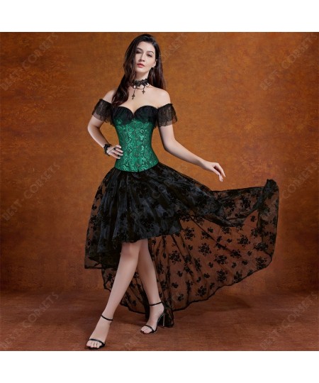 Victorian Corset Dress Costume Women Sexy Lace-Up Corset With Sleeves Floral Steampunk Corset Bustier Dress Plus Size $84.15 ...