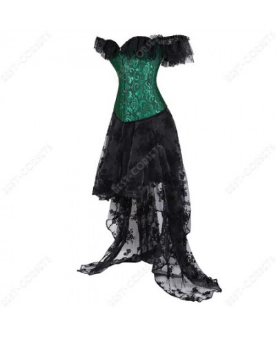 Victorian Corset Dress Costume Women Sexy Lace-Up Corset With Sleeves Floral Steampunk Corset Bustier Dress Plus Size $84.15 ...